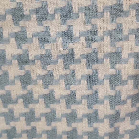 Coach scarf houdstooth blue white fringe soft womens scarf winter scarf preowned - Picture 4 of 10